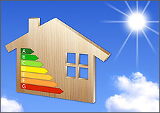 Image indiquant une échelle de référence à propos de consommation annuelle d'énergie d'une maison.
